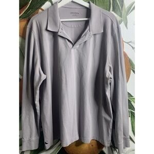 Untuckit Mens 2XL Gray 100% Pima Cotton Long Sleeve Collared Shirt